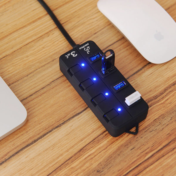 7-Port USB Hub with Independent Switch - Add 7 Additional Devices to Your Single USB Port