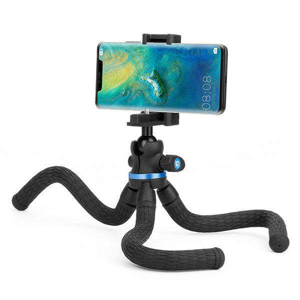 Portable & Flexible Octopus Cell Phone Tripod Holder, with Adjustable Height & Angle, Mobile Phone Mount, Universal Stand for iPhone, Samsung & Camera