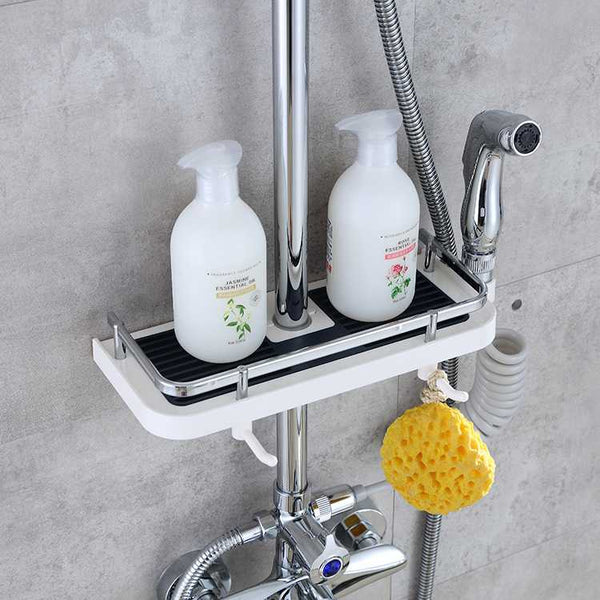Adjustable Bathroom Shampoo Lotion Tray Holder Organizer Shelves, Punch-free, Easy to Install, Strong Load-Bearing, for Bathroom Storage