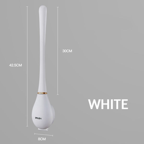 Wall-Mounted Toilet Brush, with Canister & Silicone Bristles, for Bathroom Cleaning