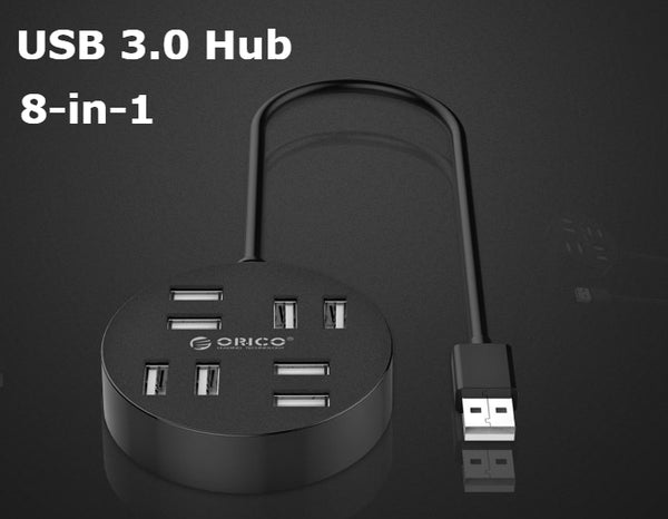 8-Port USB 2.0 Hub, Compact And Ultra Slim, For MacBook, Surface, Android TV Box And More