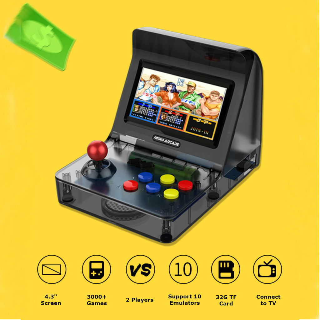 4.3 Inch Mini game Console with Built-in 3000 Games, 360° Joystick, 22 ...