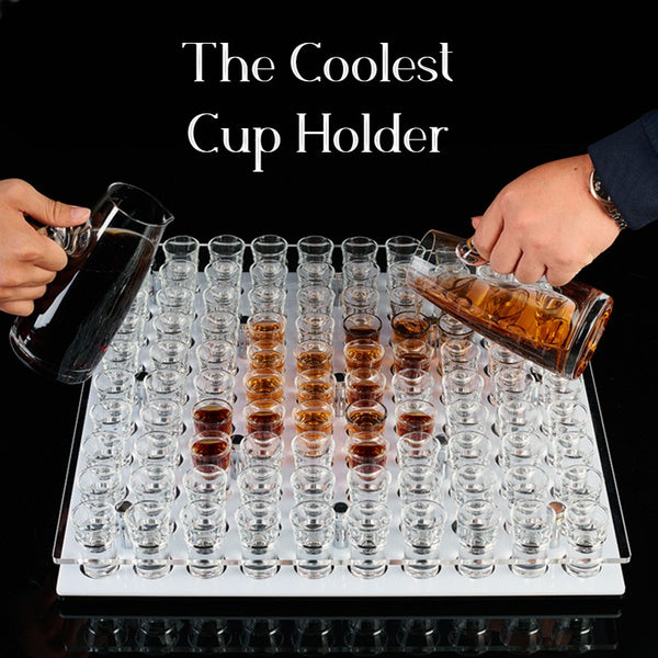 The Coolest Cup Holder with 100 Holes & Acrylic/Stainless Steel Material, for Birthday, Wedding, Holiday Party and More