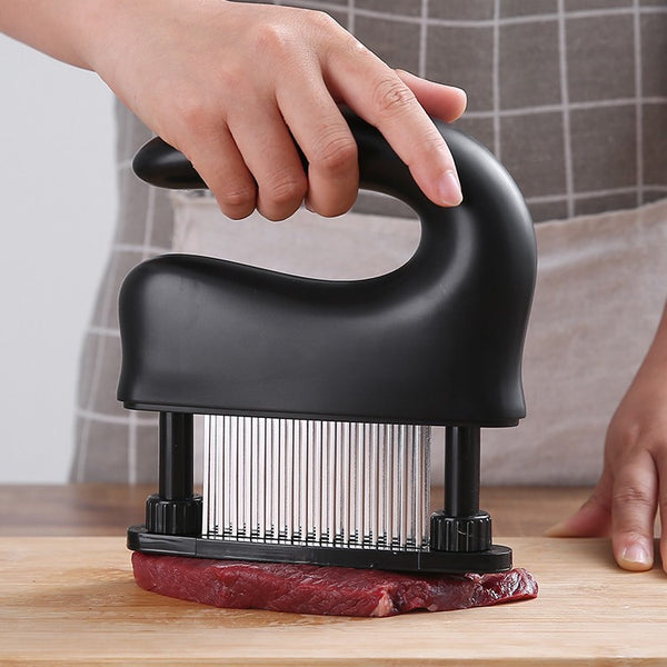 48-pin Stainless Steel Meat Tenderizer, with Cleaning Brush, Comfortab ...