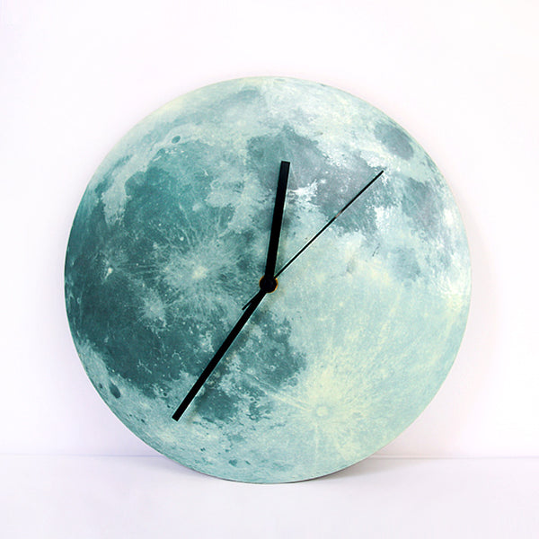 Follow The Moon Home - Wall Clock Glowing In The Dark