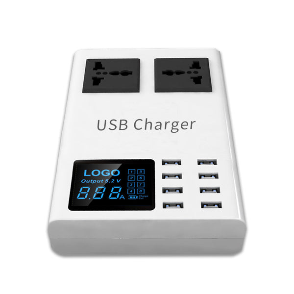 All-in-one Wired & Wireless Charging Hub with Universal Outlets & Digital Screen