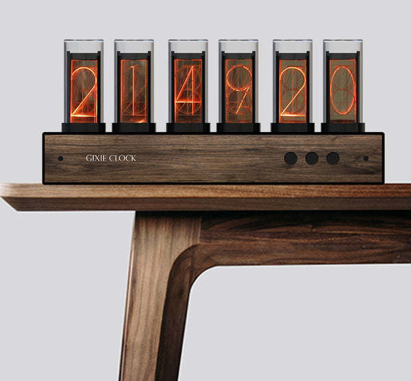 DIY Solid Wood Glow Tube 6-Bit Digital Clock with 7 Modes, Magnetic Design, Adjustable Color and Precise Timing, The Best Handmade Gift for Him or Her