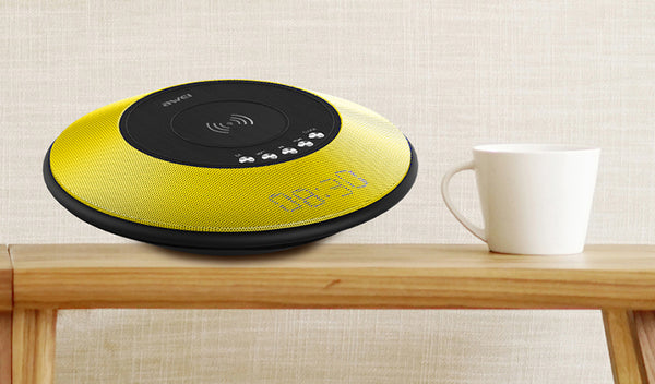 4-in-1 Wireless Charging Pad That Hides Bluetooth Speaker, Radio & Alarm Clock