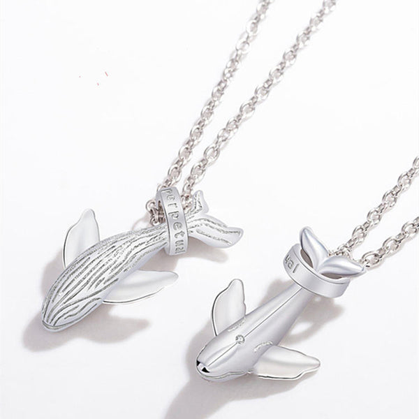 Whale Silver Couple Clavicle Chain
