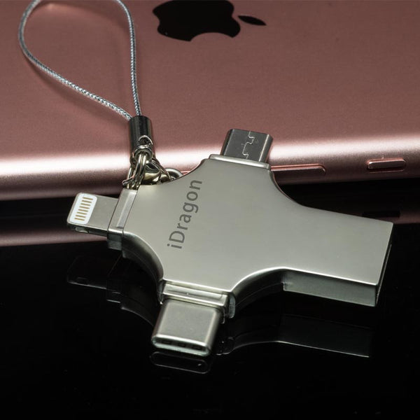 Portable 4-in-1 Flash Drive for Backing Up Any Smartphones