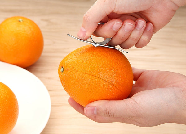 Stainless Steel Orange Peeler With Sharp Blade For Oranges, Lemons, Mango & Grapefruit