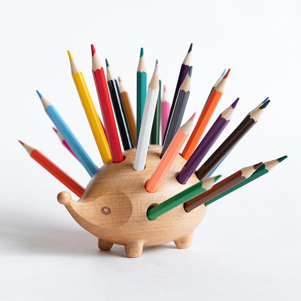 Wood Creative Small Hedgehog Pencil Holder, Good Gift for Your Family or friends