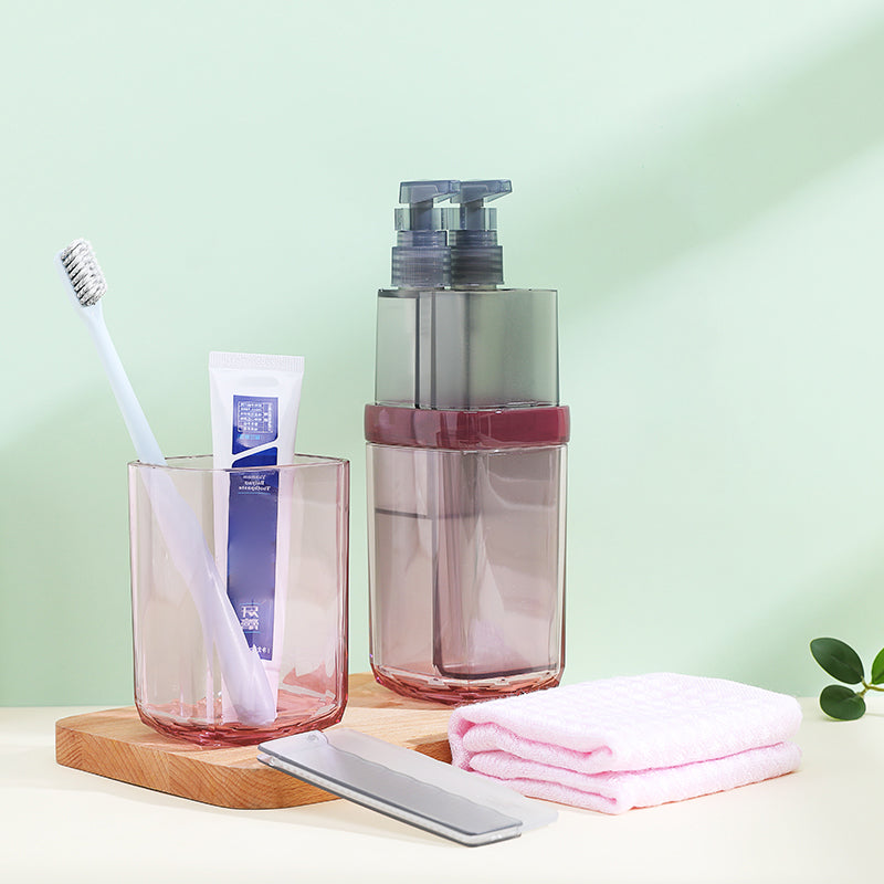 8-in-1 Portable Sub-Bottle, with 2 Cups, 2 Travel Bottles, Soft Toothb ...