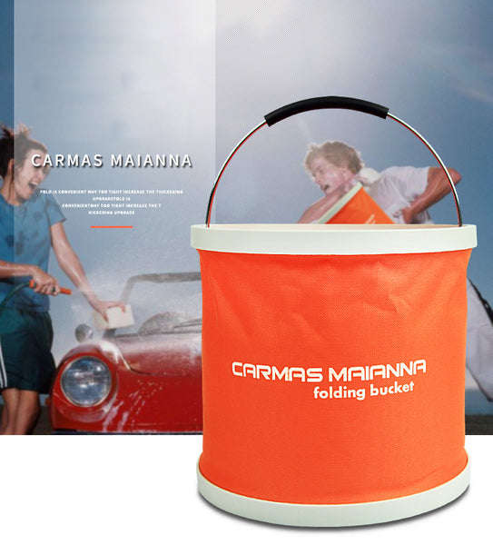 Portable Folding Bucket with Waterproof Coating, Non-slip Handle and High-quality Material, for Car Wash, Fishing, Camping, Travel and More