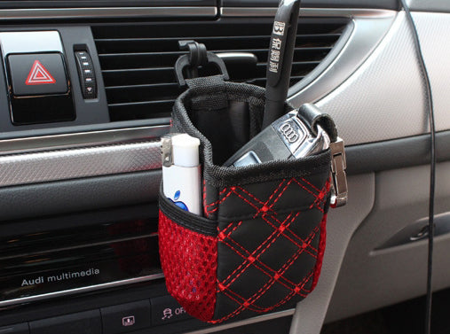 Mini Car Air Vent Storage Bag For Coins, Keys, Phones, Sunglasses And Cup Holder