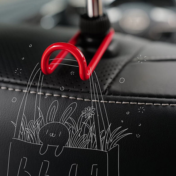 Aluminum Alloy Car Headrest Hook, with 10kg Bearing, Adjustable & 360° Rotatable Design