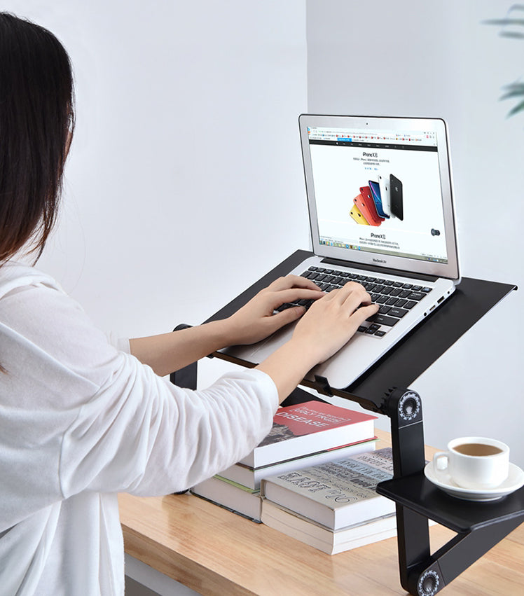 Adjustable & Foldable Laptop Bed Table, with 2 CPU Cooling Fans, Vents ...