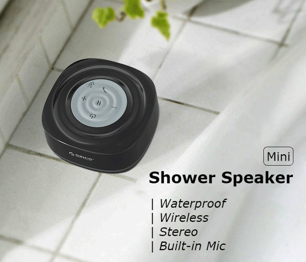 Mini Portable Waterproof Wireless Bluetooth 4.2 Shower Speaker With Suction Cup & Built-in Mic