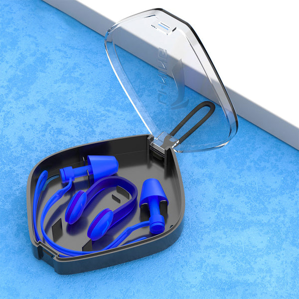 Soft Comfortable Swimming Earplugs & Nose Clip Set, with Ergonomic & One-size-fits-all Design