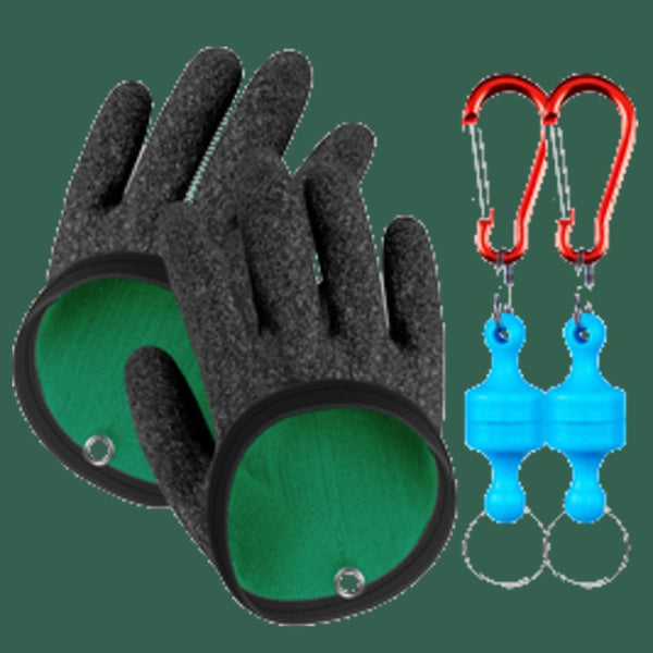 Cut-resistant Fishing Gloves, with Magnet Hooks, Soft and Elastic Material, Anti-slip & Waterproof Design