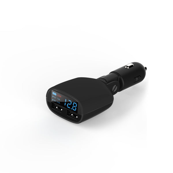 Dual Port USB Car Charger with LED Display - Keep You and Your Devices as Safe as Possible