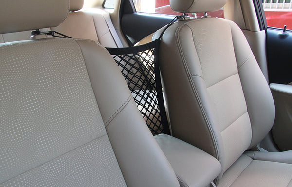 Universal Car Seat Storage Mesh Organizer, for Water Bottles, Napkins, Baubles or Pets / Kids Barrier