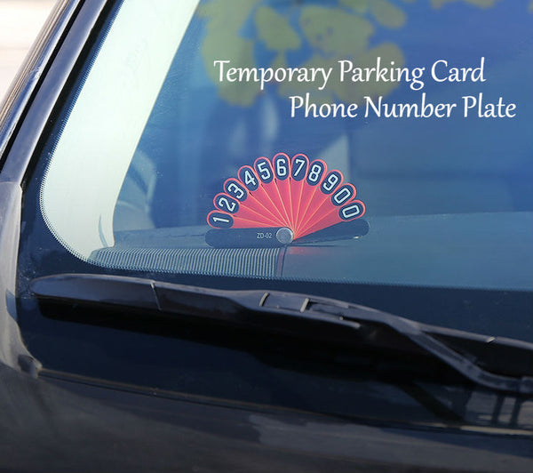 Luminous Temporary Parking Card Phone Number Plate, Designed For Day & Night