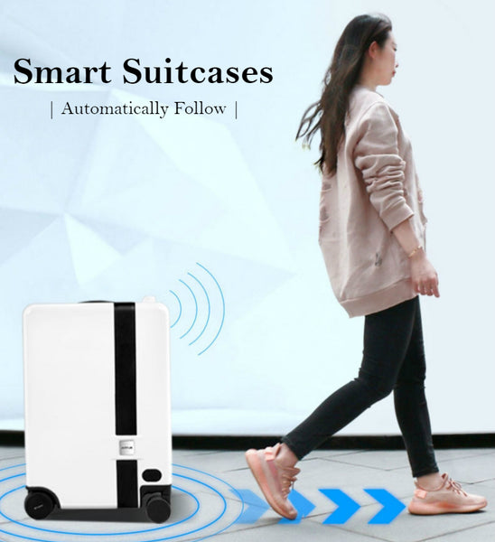 Lightweight Smart 20 Inches Suitcases with Automatically Follow, Anti-Lost Alarm, Remote Control, Powerbank & Spinner Wheels