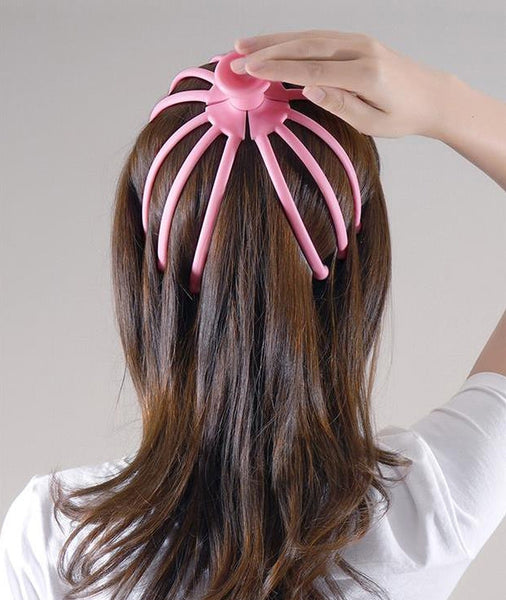 Waterproof Octopus-shaped Manual Head Massager With 12 Claws, For Hair & Body