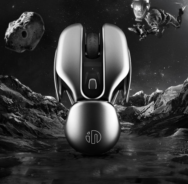 Rechargeable Wireless Mouse with Three DPI Adjustable, Mute Design, Aluminum Alloy Bottom & Sci-Fi Look, for Gamer, Study & Work