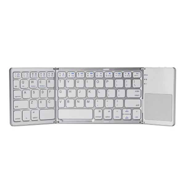 Pocket-Sized Tri-Folded Rechargeable Bluetooth3.0 Keyboard with Sensitive Touchpad Mouse, for Tablets, Smartphones, Laptops, PC and More