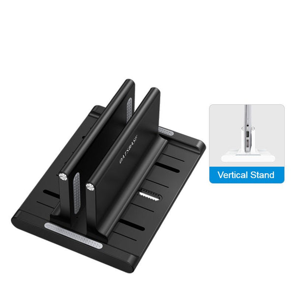 Vertical Laptop Stand, with Extra Phone/Tablet Holder,  for Home & Office