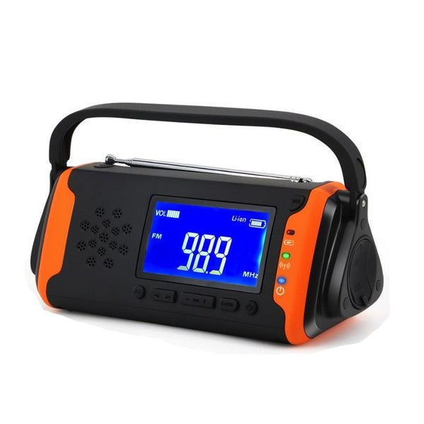 Rechargeable Hand Crank Emergency Radio, with LED Flashlight, SOS Alarm, 4000mAh Power Bank, for Hiking, Camping