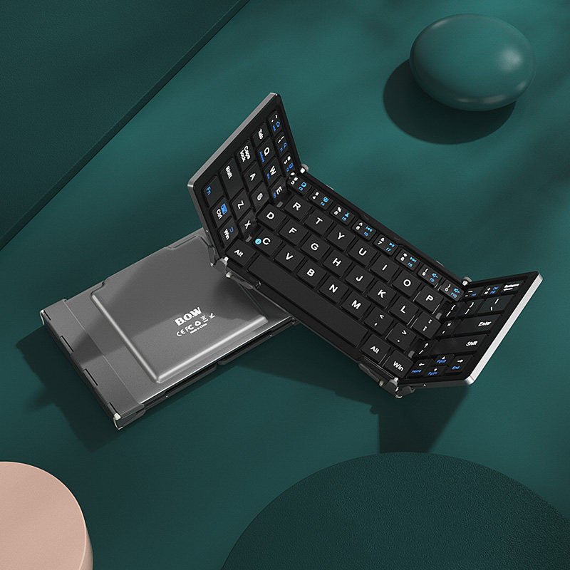 Cell Keyboard Foldable Rechargeable Wireless Keyboard with Leather Case, for Android ...