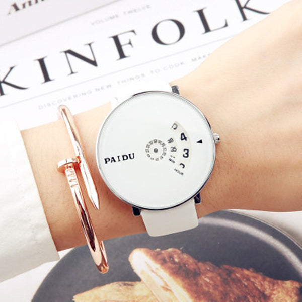 Fashion Minimalist Wrist Watch, with 43mm Round Dial and Stainless Steel/Leather/Cloth Band, for Men and Women