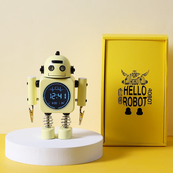 Robot Alarm Clock, Easy-to-Read Digital Display, Pleasant Sounds & Temperature