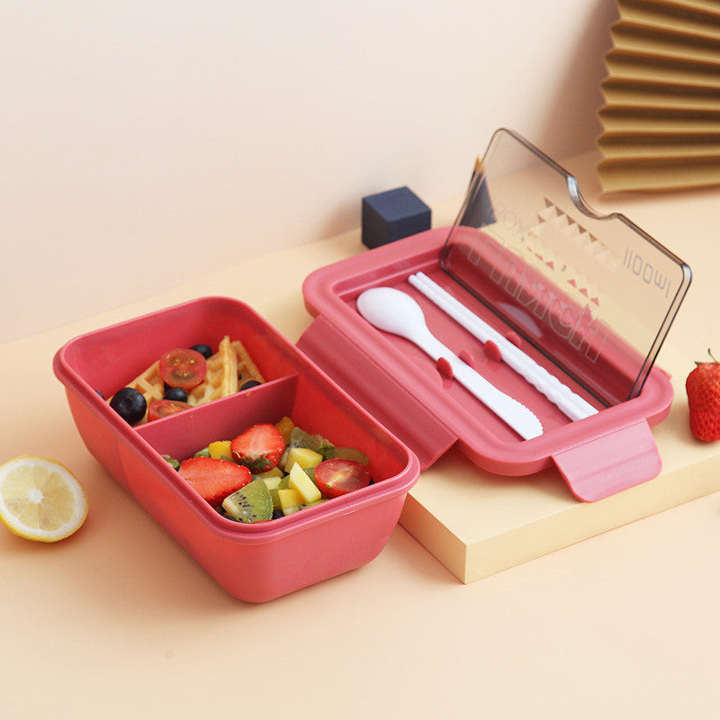 Bento Box with 2 Compartments, Chopsticks, Spoon, Phone Holder, Silico ...