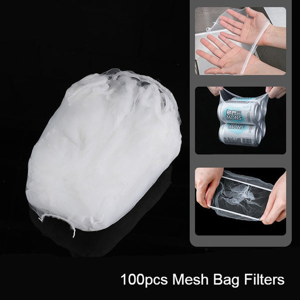 Triangle Tri-Holder Filter with Sink Strainer Bag, for Kitchen Waste Leftover (50 Bags + 1 Holder)