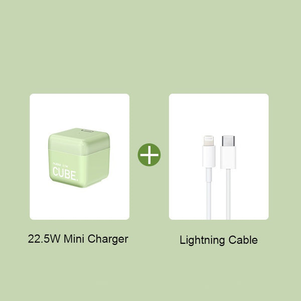 Mini Cube 20W Fast Charging Wall Charger, with Foldable Plug & Compact Size, for iPhone & Android Devices