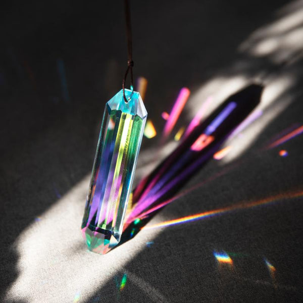 Light and Shadow Strip Crystal Rainbow Pendant
