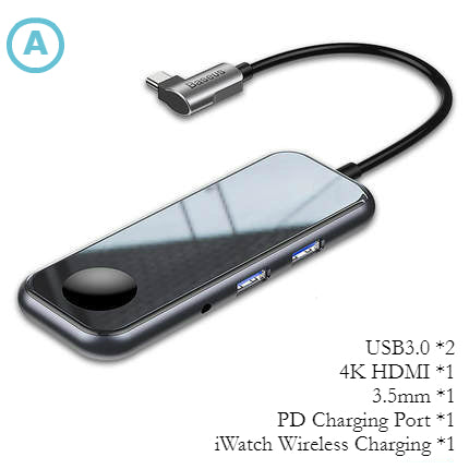 5-in-1 USB Type-C Hub With 4K/HDMI, USB 3.0, PD & RJ-45, For MacBook Pro, Surface Go & More