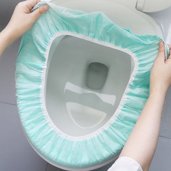 Disposable Toilet Seat Covers, with 360° Coverage, Individually Packed, Non-woven Material and Waterproof PE Film, for Travel and Public Restrooms