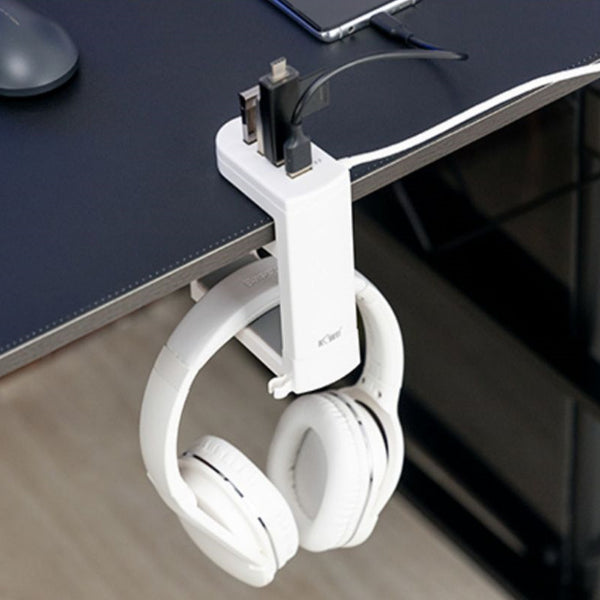 Rotatable Under-Desk Headphone Hanger