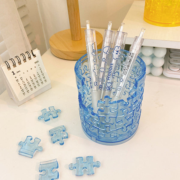 Creative Simple Transparent Puzzle Pen Holder