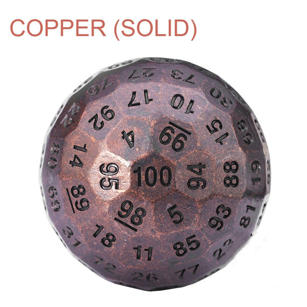 100 Sided Polyhedron Metal Dice with Numbering, Designed for Big Party & More Possibilities