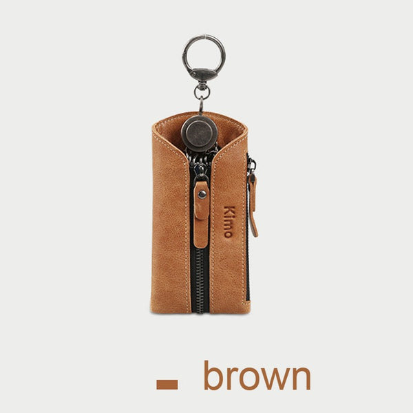 7-in-1 Portable Leather Key Case with Zipper Coin Purse, for Men & Women